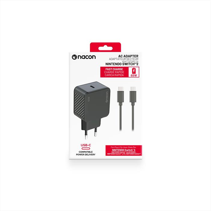 Nacon - Adattatore Ac Switch 2 E Tutte, 65w, Switch 2-nero