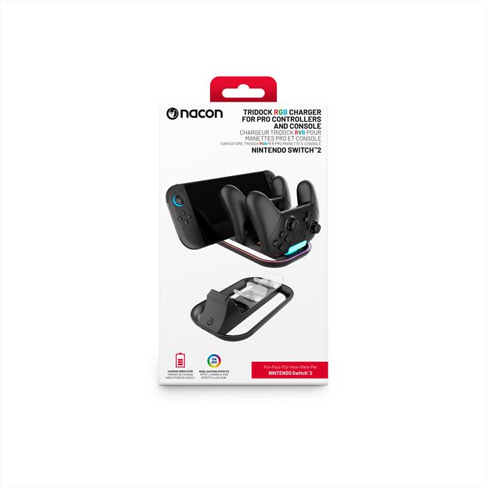 Nacon - Ricarica Per Switch 2 E 2 Controller Pro-nero