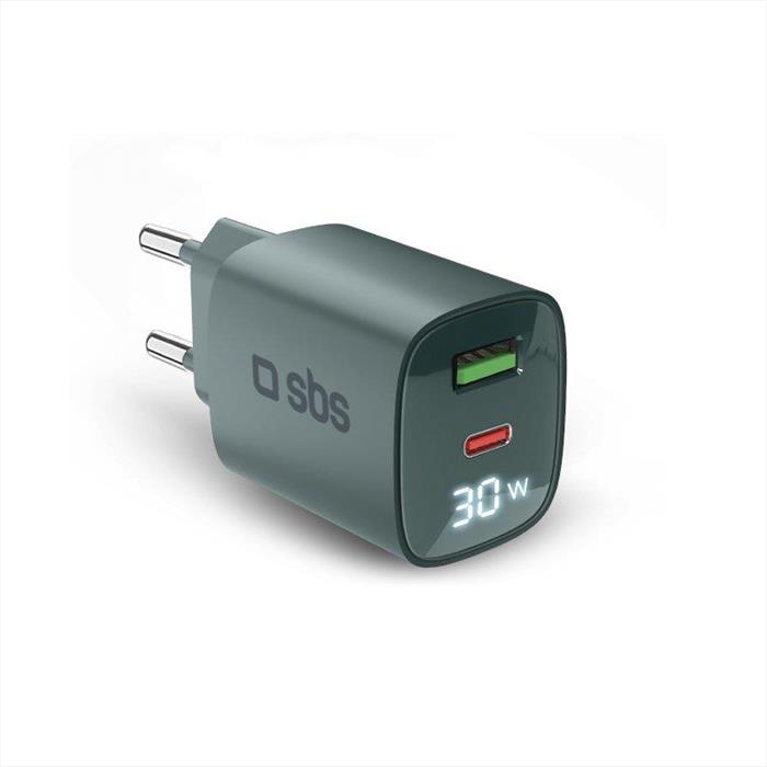 Sbs - Caricabatterie Da Parete 30w Tetrganlcd1usb1c30a-verde