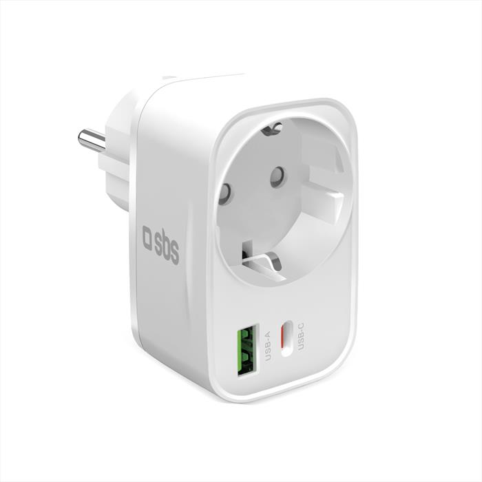 Sbs - Caricatore Da Rete Tetrplug1usb1cpd20-bianco