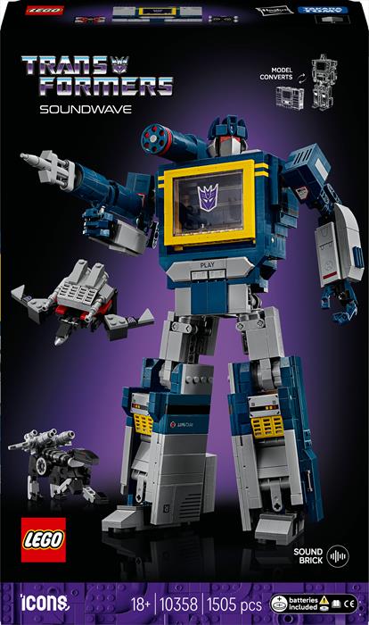 Lego - Icons Transformers: Soundwave 10358, Multicolore