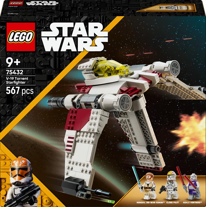 Lego - Star Wars Caccia Stellare V-19 Torrent 75432, Multicolore