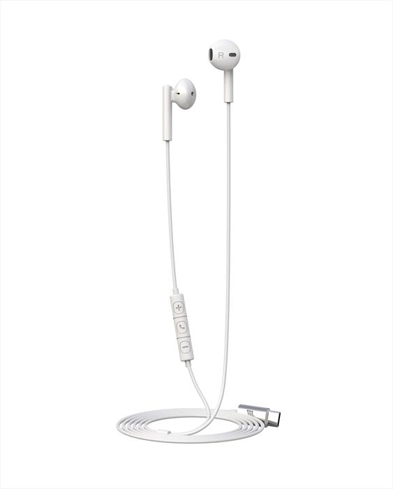 Techlife - Auricolari A Filo Usb-c Con Microfoni Integrati-white