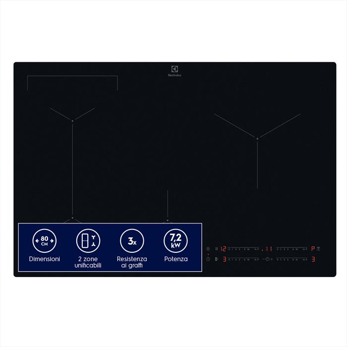 Electrolux - Piano Cottura Elettrico Eiv83443ct 78cm-nero Opaco