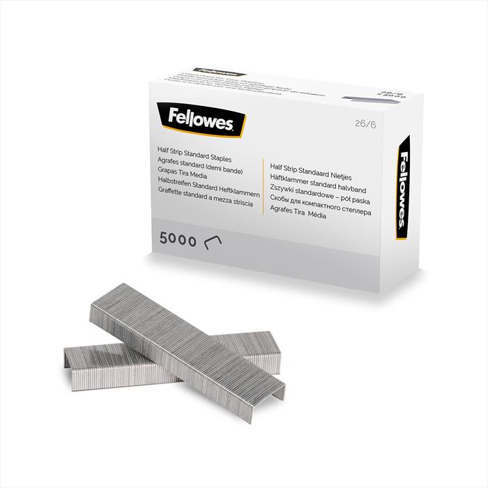 Fellowes - Cf 5000 Punti 26/6 Per Cucitrice - Mezza Striscia-silver