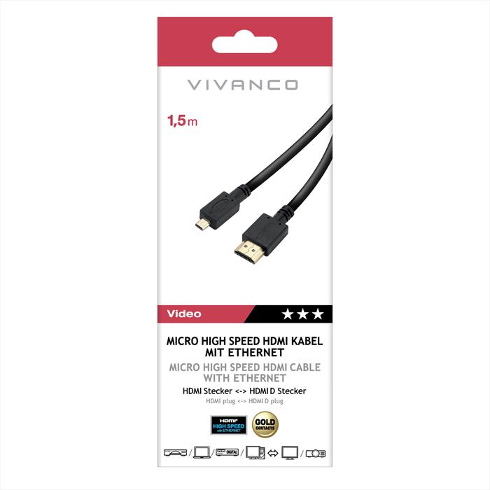 Sbs - Cavo Micro Hdmi Ad Alta Velocità Con Ethernet-nero