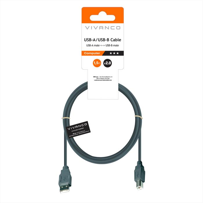 Sbs - Usb2.0 Komp.lead,a-b 1,5m,colored-grigio Scuro