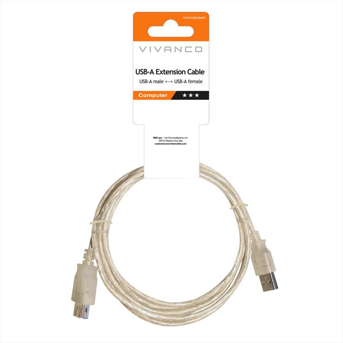 Sbs - Usb 2.0 Comp. Extention,pl.a-socket A,1,8m-trasparente