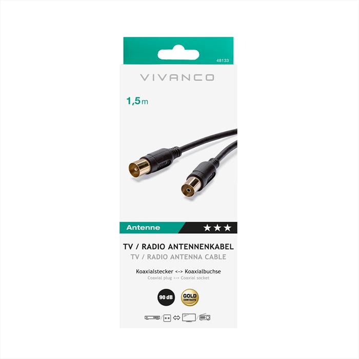 Sbs - Cavo Antenna Connection Black 1,5m-nero