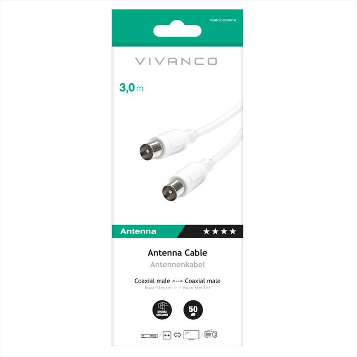 Sbs - Aerial Lead,plug-plug,>50db 3m-bianco