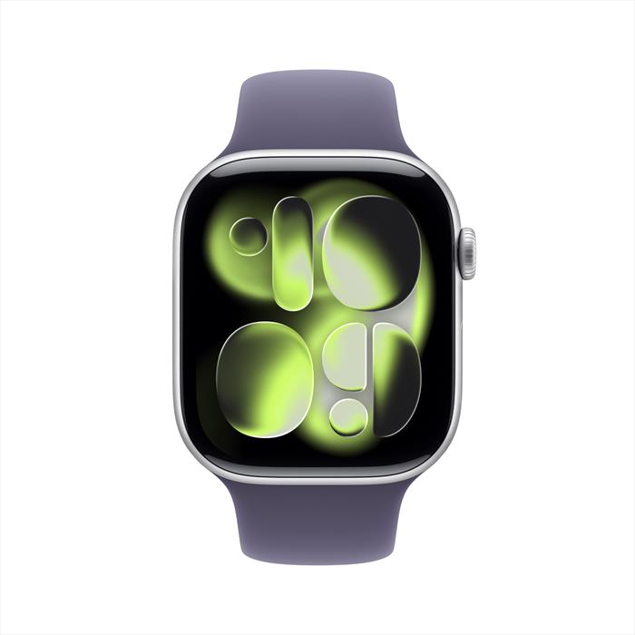 Apple Watch Series 11 Gps + Cellular 46Mm Cassa Alluminio Argento Con Sport Band Viola Nebbia - S/M-image