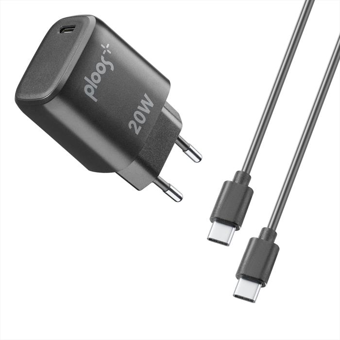 Ploos - Caricabatterie Kit Adapter 20w/usb-c To Usb-c-nero