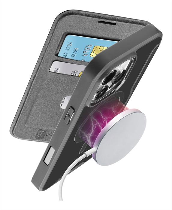 Cellularline - Custodia A Libro Daily Mag Per iPhone 16 Pro-nero
