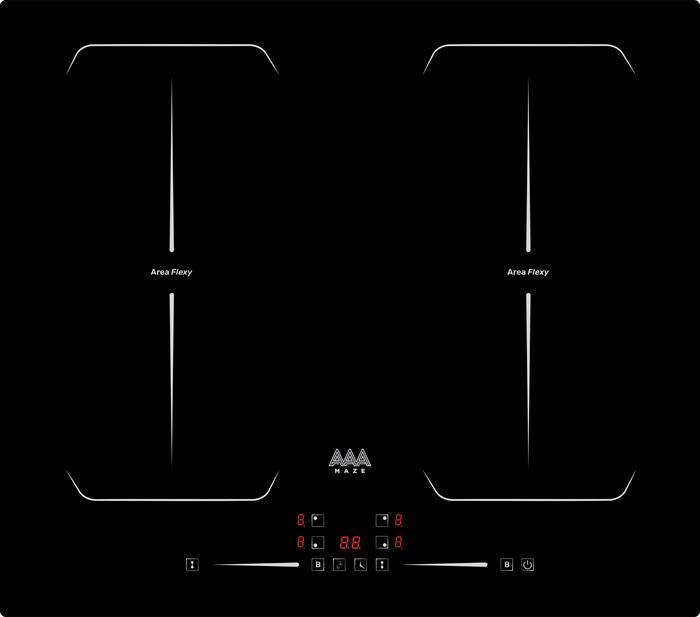 Aaamaze - Piano Cottura A Induzione 4 Zone+flexy Amih604f2f-nero