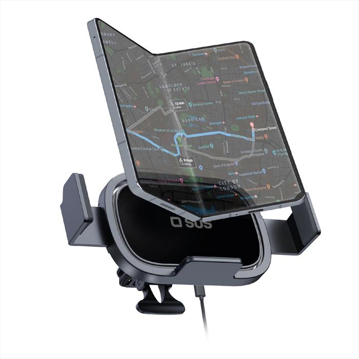 Sbs - Supporto Per Auto Con Ricarica Wireless Da 15w-nero