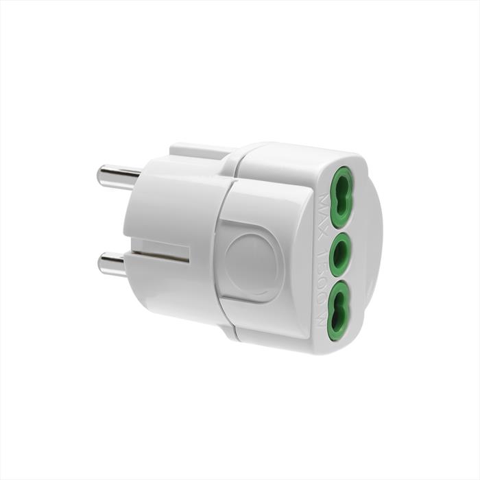 Ekon - Adattatore Spina Italiana Bipasso 16a A Schuko-bianco