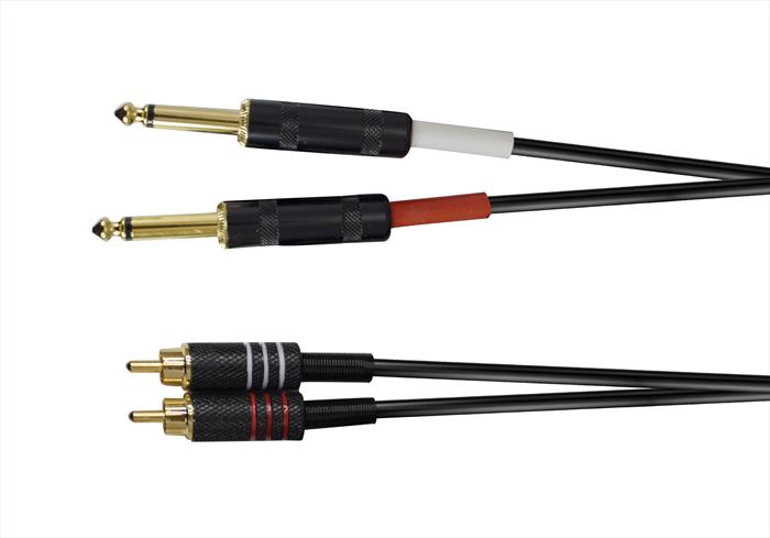 Karma - Rdm C83 Cavo 2 X Jack 6.3 Mono / 2xrca M-nero