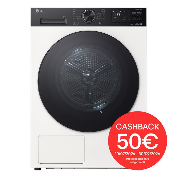 Lg - Asciugatrice Rnx5009twbb.agwqpis 9kg Classe B-ivory White + Pannello Nero