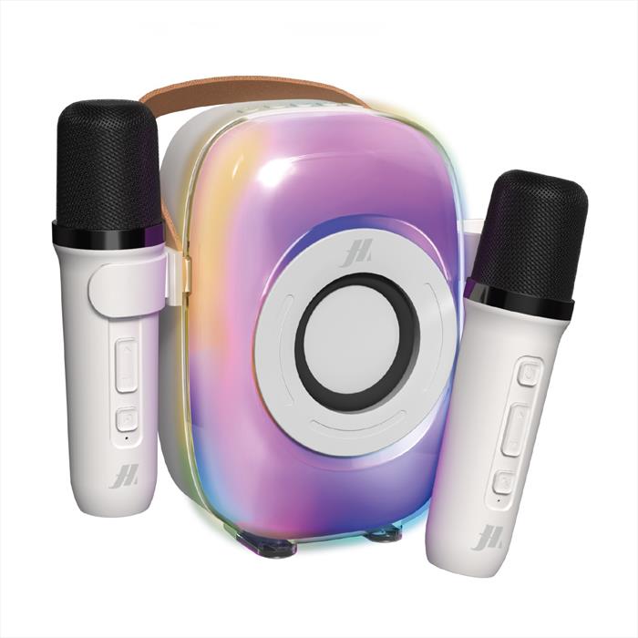 Sbs - Speaker Karaoke Wireless Portatile Con 2 Microfoni-bianco