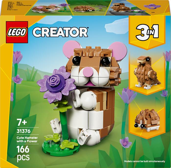 Lego - Creator 3in1 Simpatico Criceto Con Fiore - 31376, Multicolore