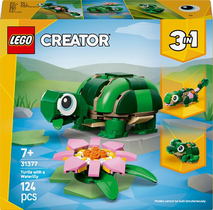 Lego - Creator 3in1 Tartaruga Con Fiore Di Ninfea - 31377, Multicolore