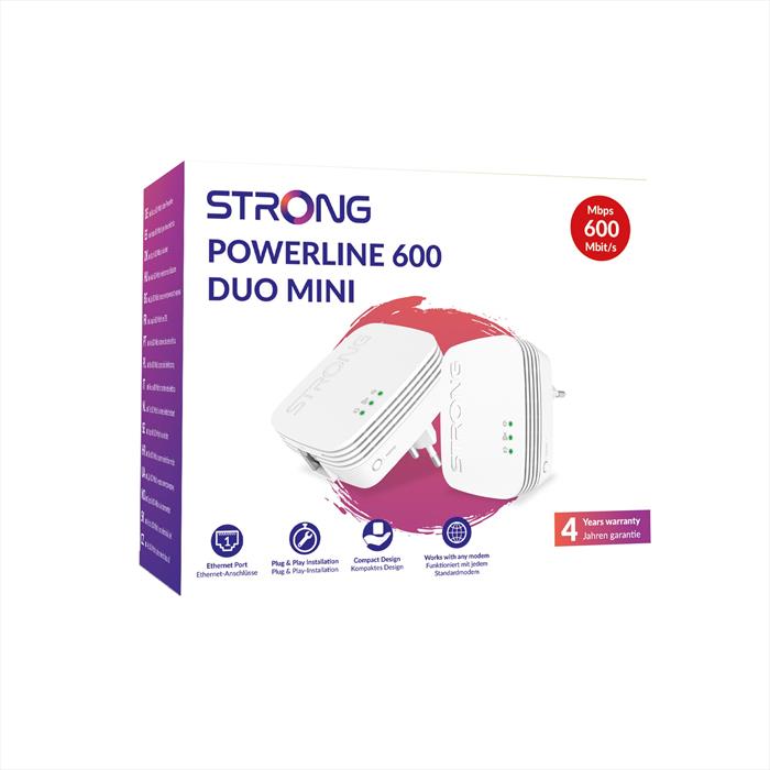 Strong - Kit Di 2 Adattatori Powerline 600 Mini Pl600mduo-bianco