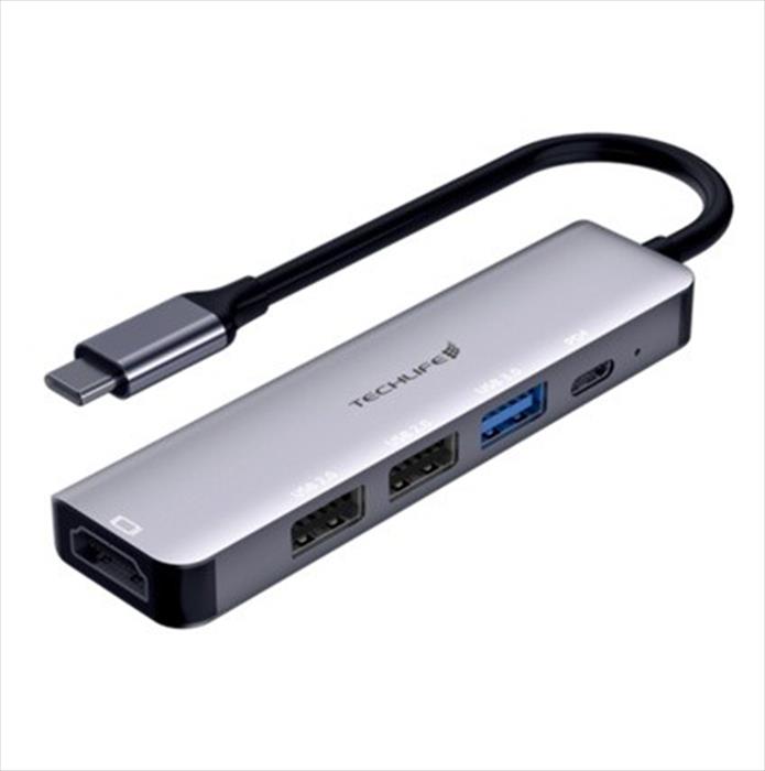 Techlife - Multiporta 5in1 Tlit0010-nero