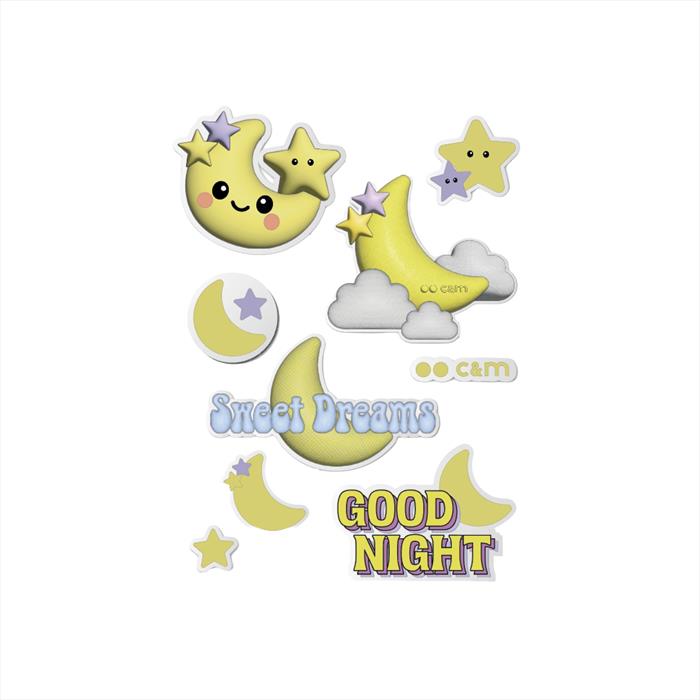 Caseme - Set Decorativo Stickers, Luna-giallo