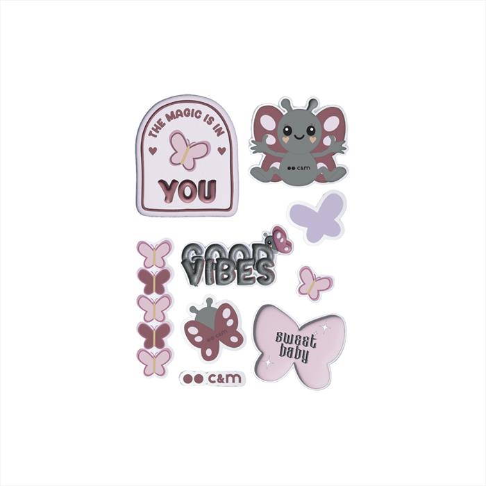 Caseme - Set Decorativo Stickers, Farfalla-violetta