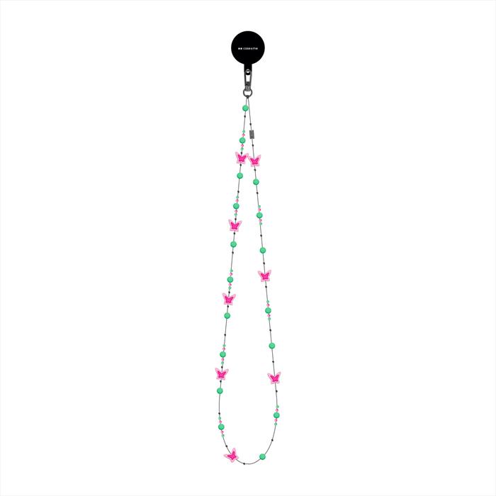 Caseme - Beads Collana Telefono, Farfalla-green