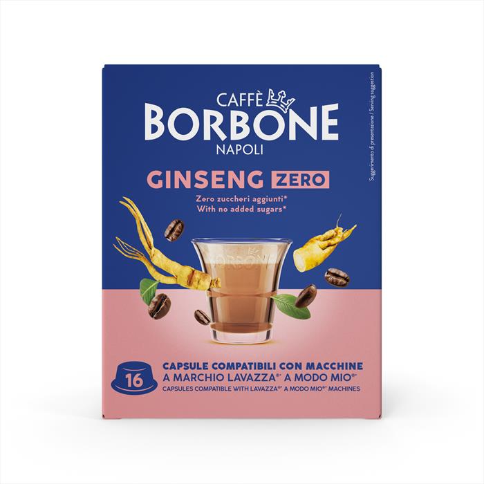 Caffe Borbone - Compatibili A Modo Mio - Ginseng Zero - 16 Caps, Multicolore