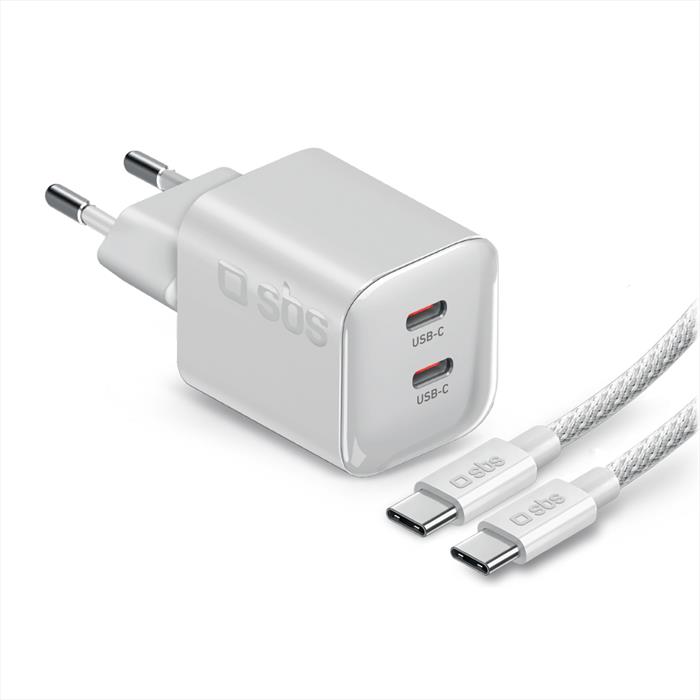Sbs - Caricatore Gan Mini 100w Dual Usb-c-bianco