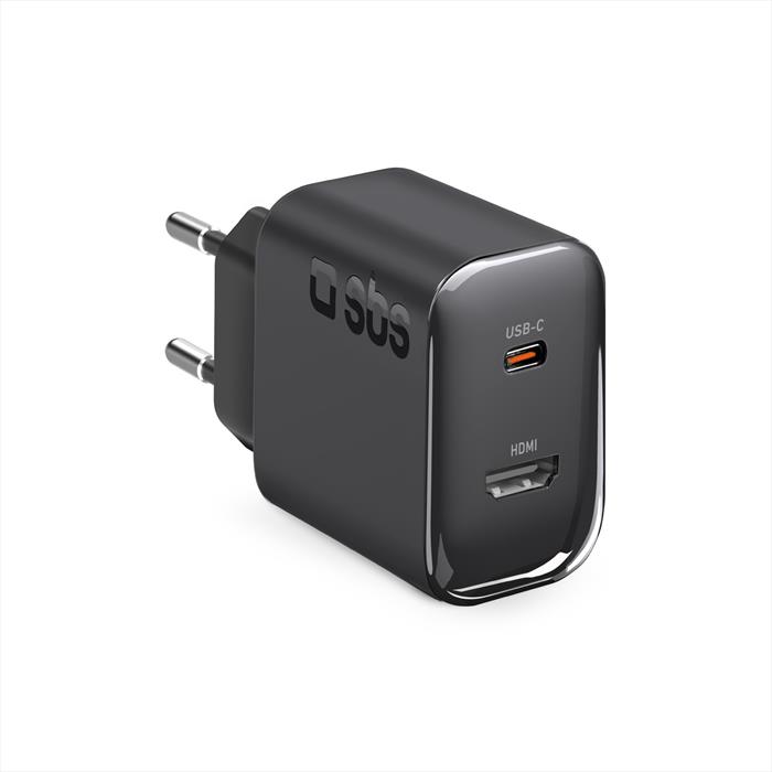 Sbs - Caricatore Da Rete 1x Usb-c Pd 30w + Hdmi Port-nero