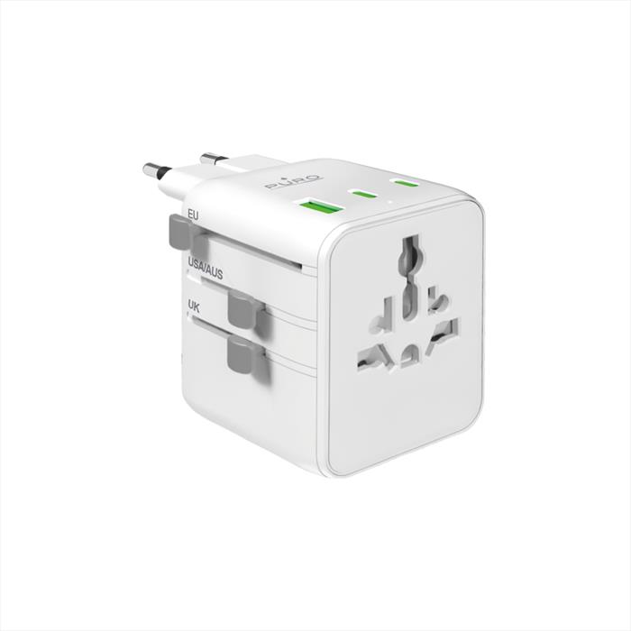 Puro - Adattatore Da Viaggio Universale Usb-a+2usb-c 20w-bianco