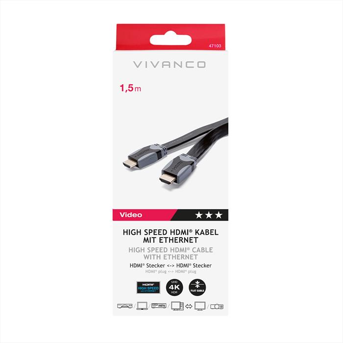 Vivanco - Cavo Hdmi V. 2 Alta Velocità Vvvhdmi15mmgk-nero