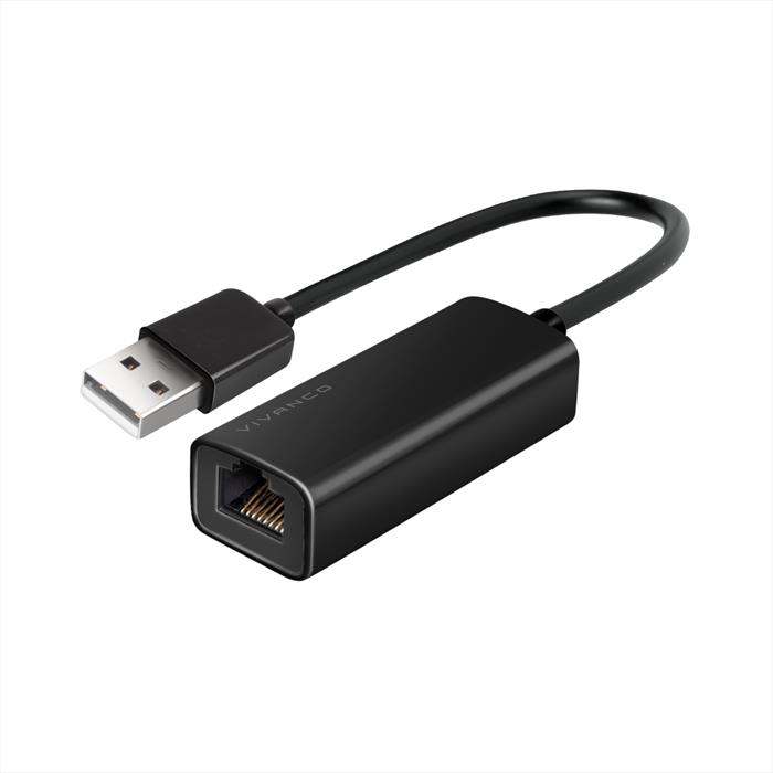 Vivanco - Adattatore Ethernet Femmina A Usb-a Maschio V2.0-nero