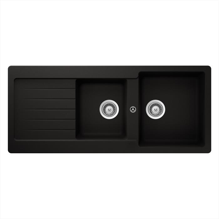 Glem Gas - Lavello 2 Vasche Glu162bk-nero Opaco