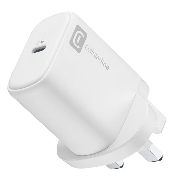 Cellularline - Caricabatterie Da Rete Con Usb-c 20w - Uk Plug-nero