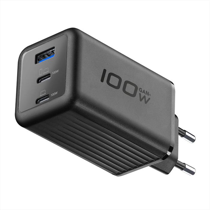 Cellularline - Caricabatterie Da Rete Ach Gan+ 3 Porte 100w-nero