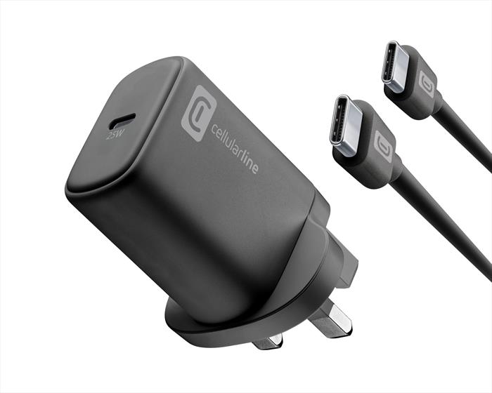 Cellularline - Kit Caricabatterie Da Rete Per Samsung 25w Uk Plug-nero