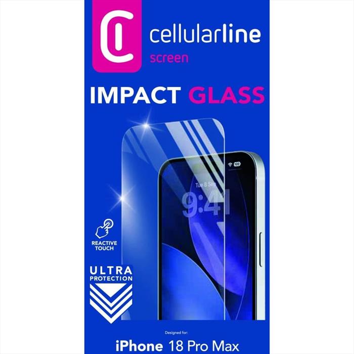 Cellularline - Pellicola Impact Glass Per iPhone 18 Pro Max-trasparente