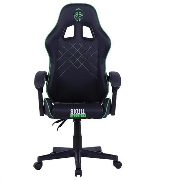 Skull Factory - Sedia Gaming-nera/verde