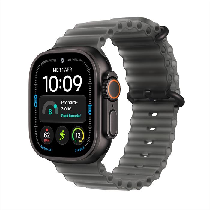 Apple - Watch Ultra 4 Gps + Cellular 49mm Titanio-ocean Band Nero Traslucido