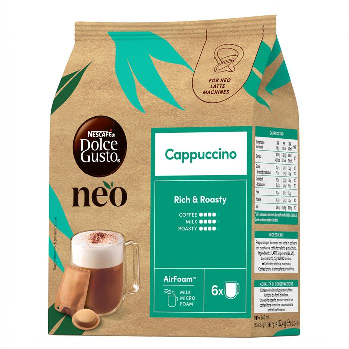 Nescafe' Dolce Gusto - Neo Cappuccino 6 Capsule + 6 Bustine, Multicolore