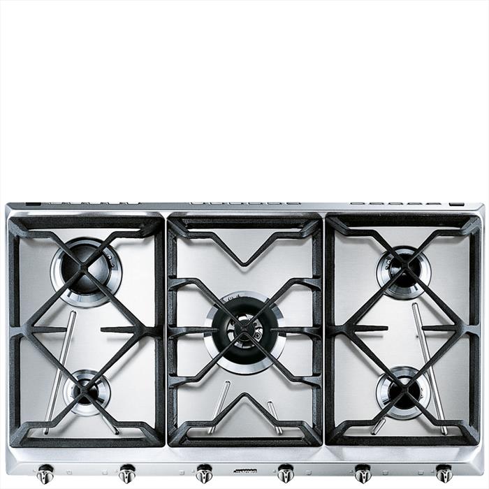 Smeg - Piano Cottura A Gas Srv596gh5 5 Fuochi 88,5cm-inox