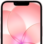 Un iPhone 17e rosa chiaro con Ceramic Shield 2 mostrato parzialmente di fronte, si nota lo sfondo con l’immagine di un fiore rosa