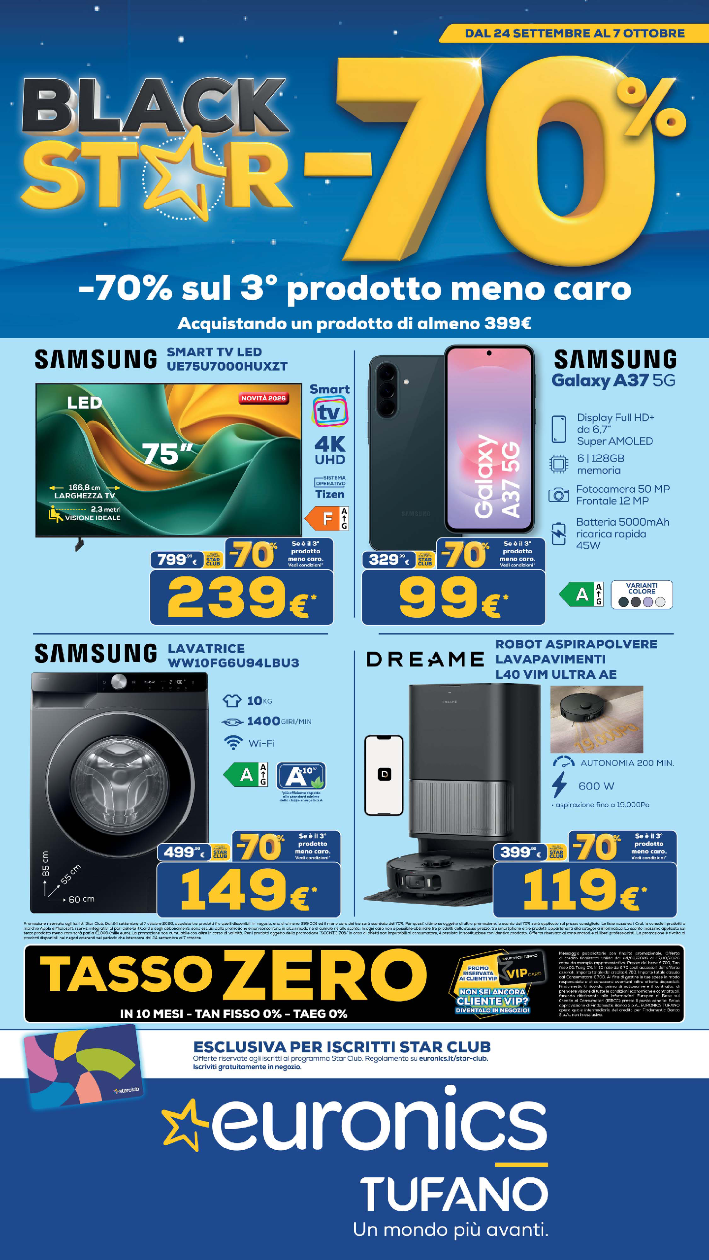 BLACK STAR meno 70 sul 3&deg; prodotto meno caro